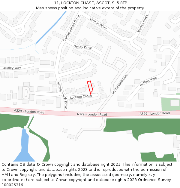 11, LOCKTON CHASE, ASCOT, SL5 8TP: Location map and indicative extent of plot