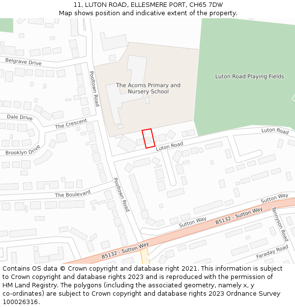 11, LUTON ROAD, ELLESMERE PORT, CH65 7DW: Location map and indicative extent of plot