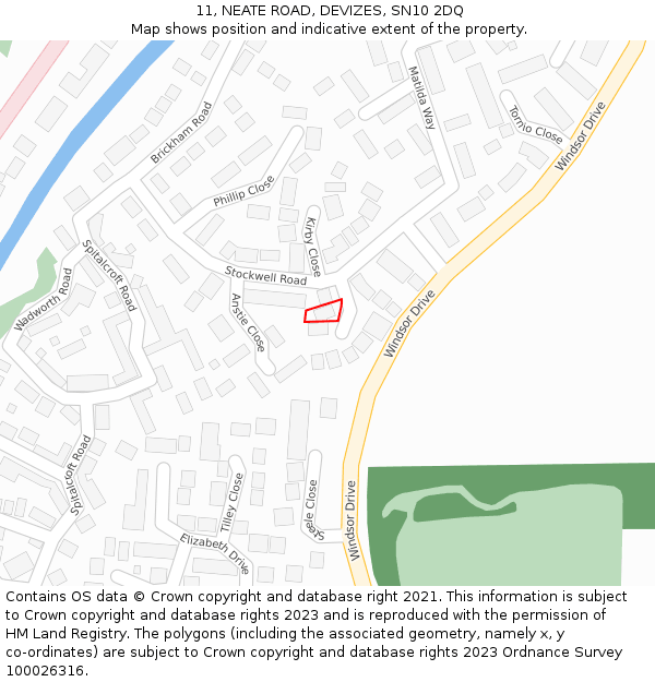 11, NEATE ROAD, DEVIZES, SN10 2DQ: Location map and indicative extent of plot