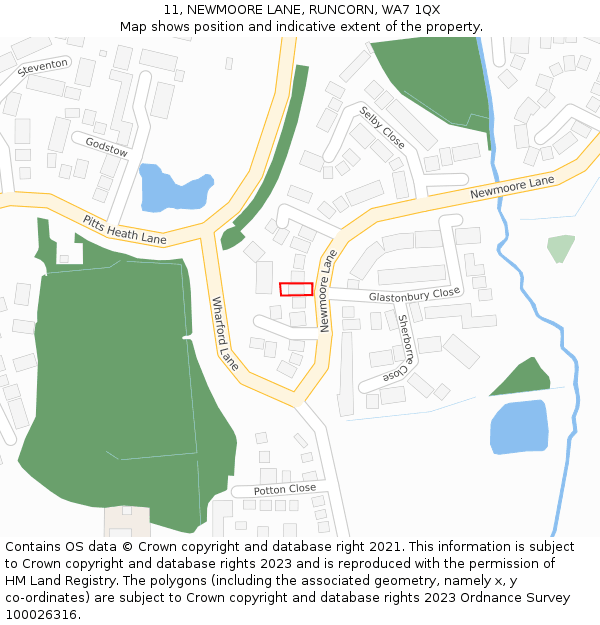 11, NEWMOORE LANE, RUNCORN, WA7 1QX: Location map and indicative extent of plot