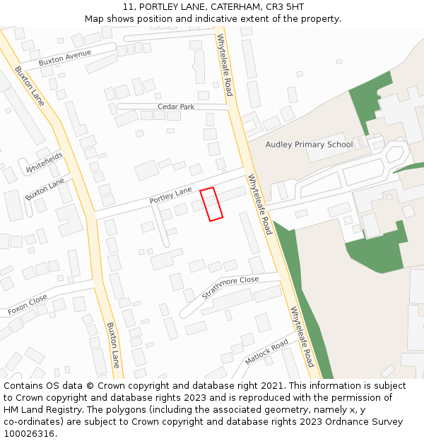 11, PORTLEY LANE, CATERHAM, CR3 5HT: Location map and indicative extent of plot