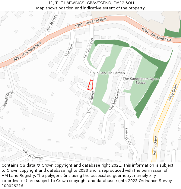 11, THE LAPWINGS, GRAVESEND, DA12 5QH: Location map and indicative extent of plot