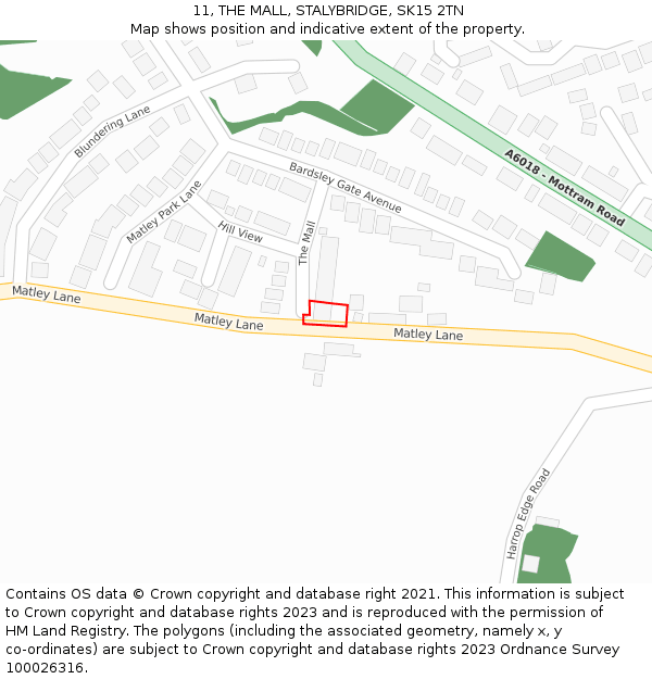 11, THE MALL, STALYBRIDGE, SK15 2TN: Location map and indicative extent of plot