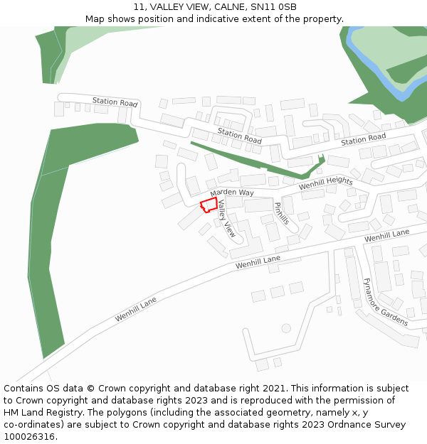 11, VALLEY VIEW, CALNE, SN11 0SB: Location map and indicative extent of plot