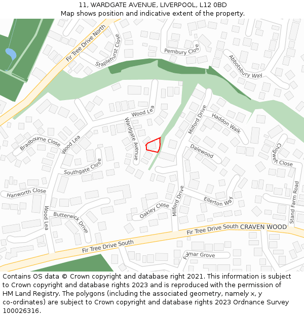 11, WARDGATE AVENUE, LIVERPOOL, L12 0BD: Location map and indicative extent of plot
