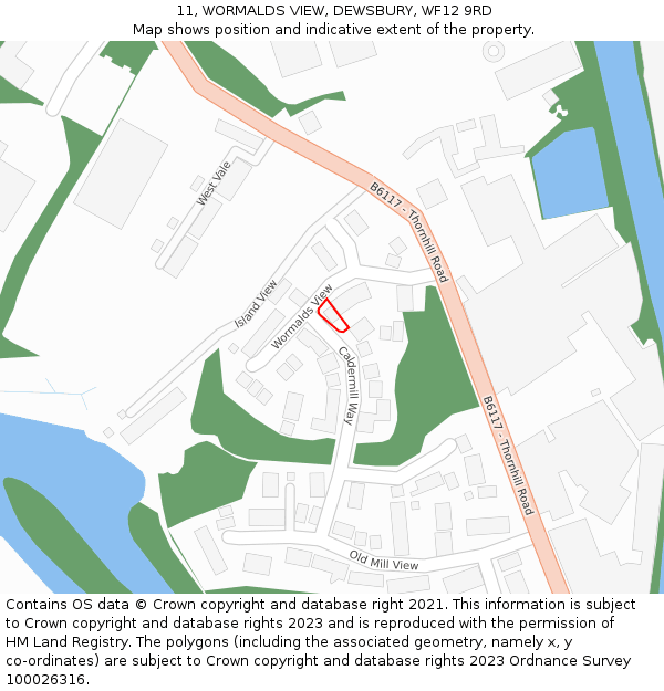 11, WORMALDS VIEW, DEWSBURY, WF12 9RD: Location map and indicative extent of plot