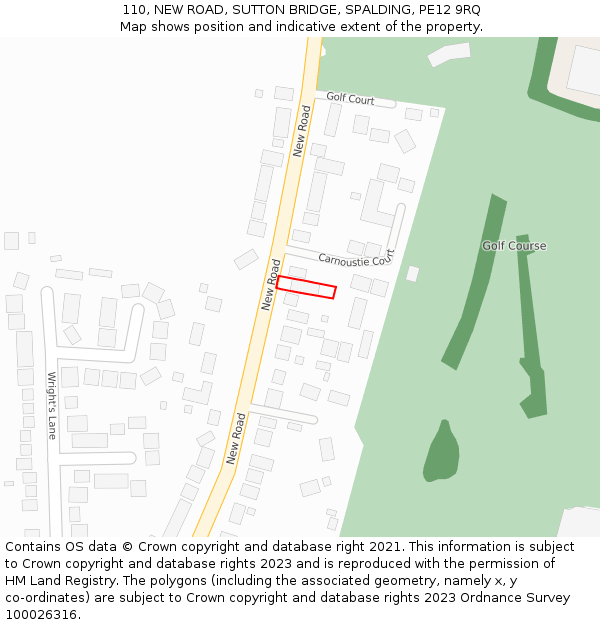 110, NEW ROAD, SUTTON BRIDGE, SPALDING, PE12 9RQ: Location map and indicative extent of plot
