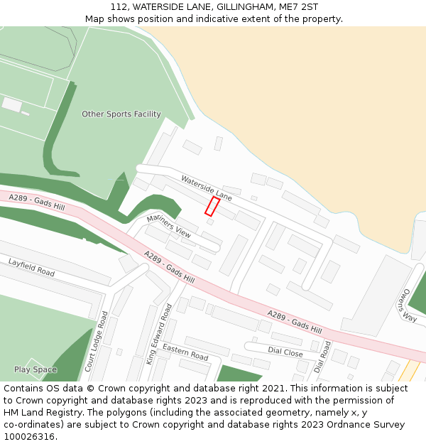 112, WATERSIDE LANE, GILLINGHAM, ME7 2ST: Location map and indicative extent of plot