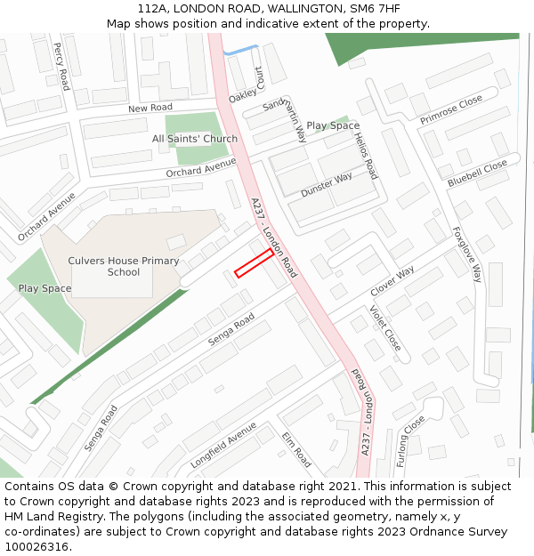 112A, LONDON ROAD, WALLINGTON, SM6 7HF: Location map and indicative extent of plot