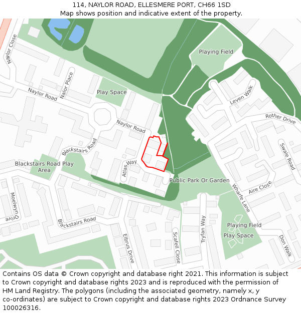 114, NAYLOR ROAD, ELLESMERE PORT, CH66 1SD: Location map and indicative extent of plot