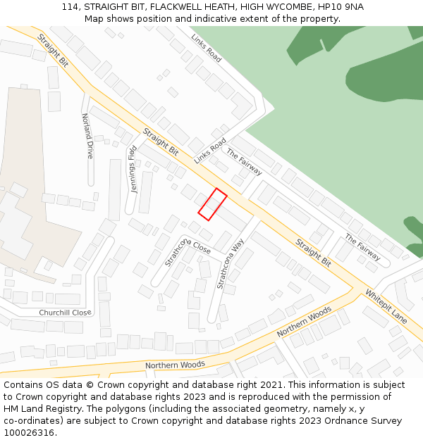 114, STRAIGHT BIT, FLACKWELL HEATH, HIGH WYCOMBE, HP10 9NA: Location map and indicative extent of plot