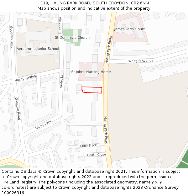 119, HALING PARK ROAD, SOUTH CROYDON, CR2 6NN: Location map and indicative extent of plot