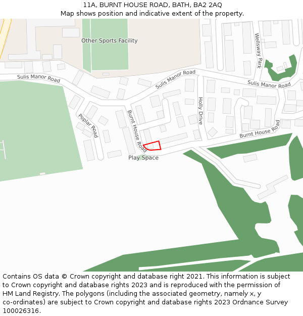 11A, BURNT HOUSE ROAD, BATH, BA2 2AQ: Location map and indicative extent of plot