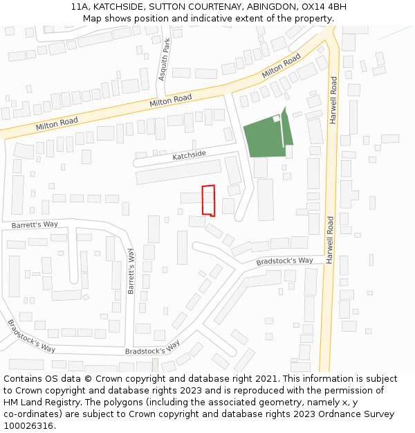 11A, KATCHSIDE, SUTTON COURTENAY, ABINGDON, OX14 4BH: Location map and indicative extent of plot