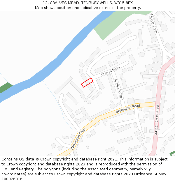 12, CRALVES MEAD, TENBURY WELLS, WR15 8EX: Location map and indicative extent of plot