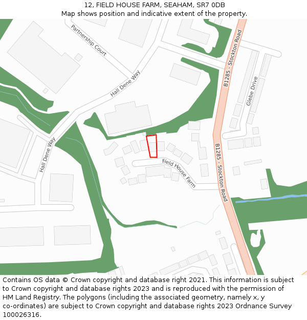 12, FIELD HOUSE FARM, SEAHAM, SR7 0DB: Location map and indicative extent of plot