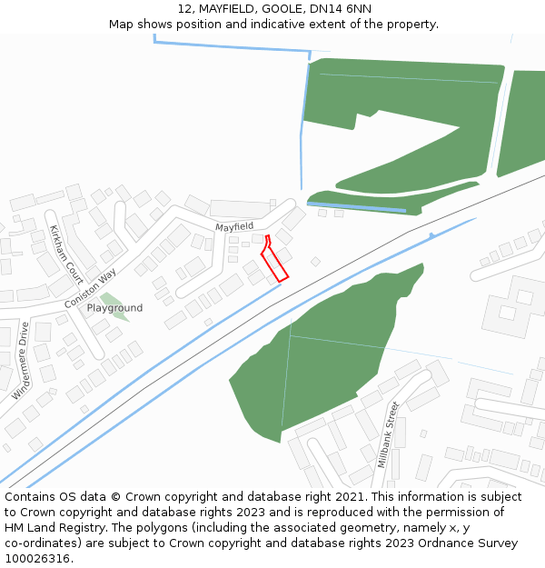 12, MAYFIELD, GOOLE, DN14 6NN: Location map and indicative extent of plot