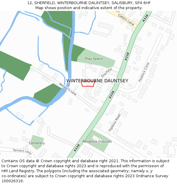 12, SHERFIELD, WINTERBOURNE DAUNTSEY, SALISBURY, SP4 6HF: Location map and indicative extent of plot