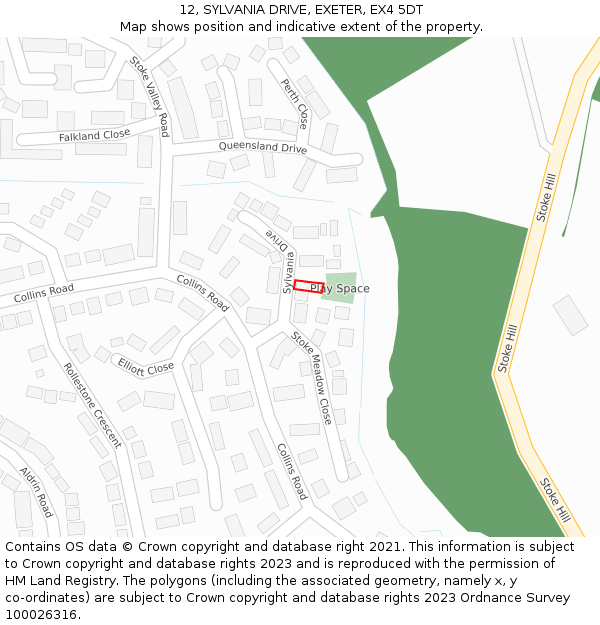 12, SYLVANIA DRIVE, EXETER, EX4 5DT: Location map and indicative extent of plot