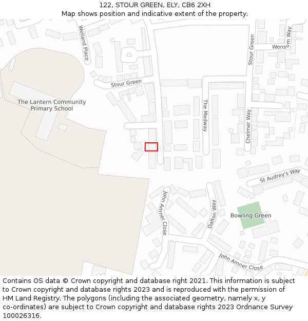 122, STOUR GREEN, ELY, CB6 2XH: Location map and indicative extent of plot