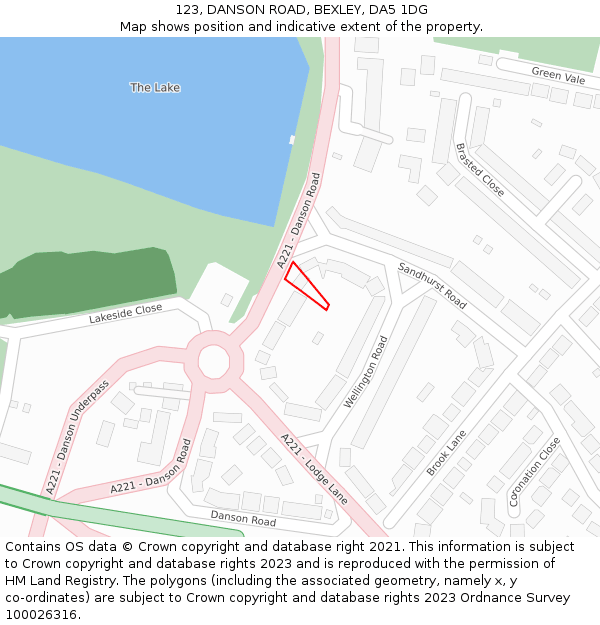 123, DANSON ROAD, BEXLEY, DA5 1DG: Location map and indicative extent of plot