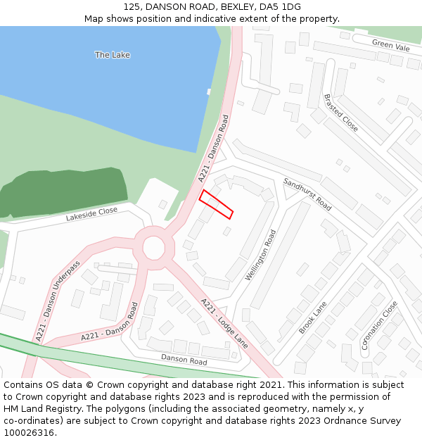 125, DANSON ROAD, BEXLEY, DA5 1DG: Location map and indicative extent of plot