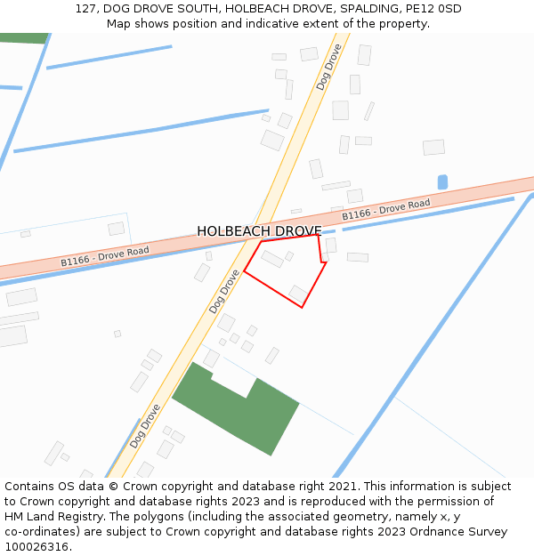 127, DOG DROVE SOUTH, HOLBEACH DROVE, SPALDING, PE12 0SD: Location map and indicative extent of plot