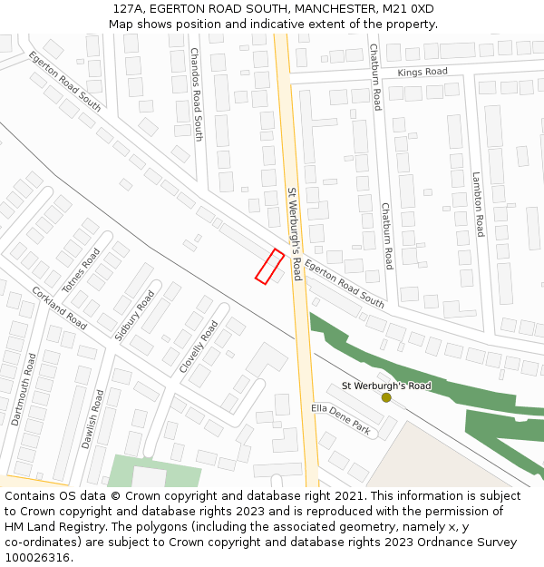 127A, EGERTON ROAD SOUTH, MANCHESTER, M21 0XD: Location map and indicative extent of plot