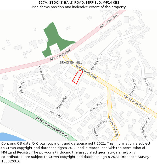 127A, STOCKS BANK ROAD, MIRFIELD, WF14 0ES: Location map and indicative extent of plot