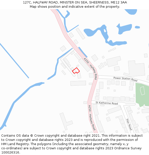 127C, HALFWAY ROAD, MINSTER ON SEA, SHEERNESS, ME12 3AA: Location map and indicative extent of plot