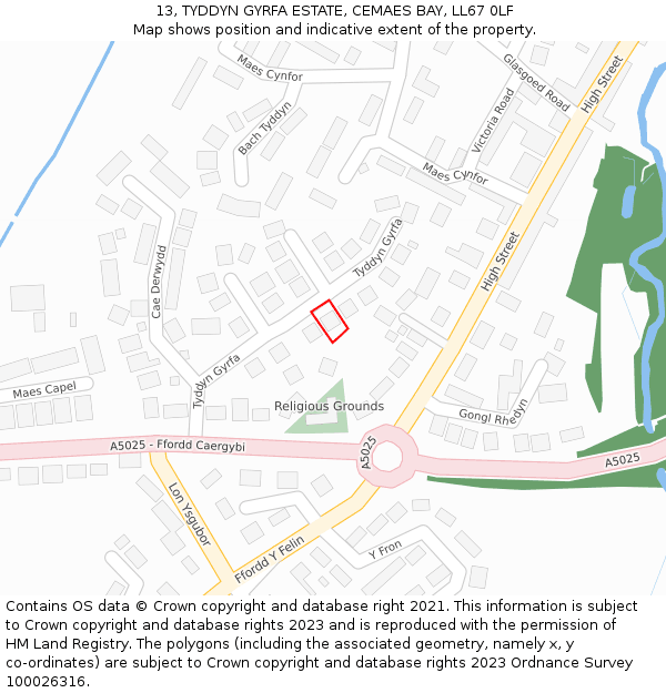 13, TYDDYN GYRFA ESTATE, CEMAES BAY, LL67 0LF: Location map and indicative extent of plot