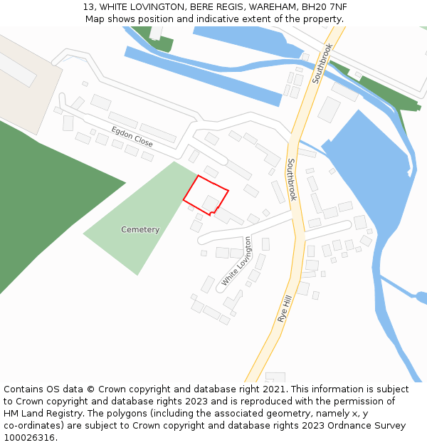 13, WHITE LOVINGTON, BERE REGIS, WAREHAM, BH20 7NF: Location map and indicative extent of plot