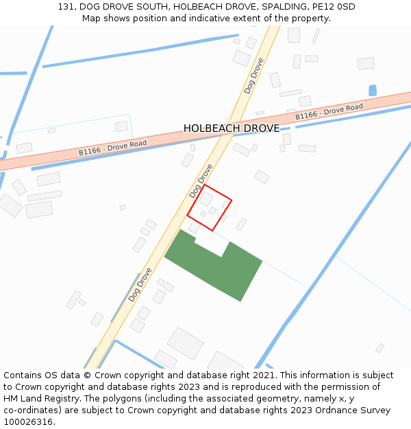 131, DOG DROVE SOUTH, HOLBEACH DROVE, SPALDING, PE12 0SD: Location map and indicative extent of plot