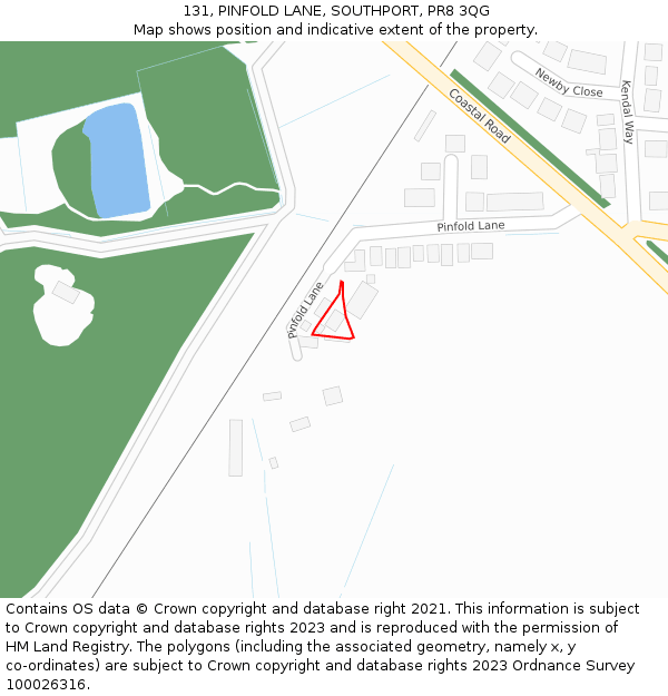 131, PINFOLD LANE, SOUTHPORT, PR8 3QG: Location map and indicative extent of plot