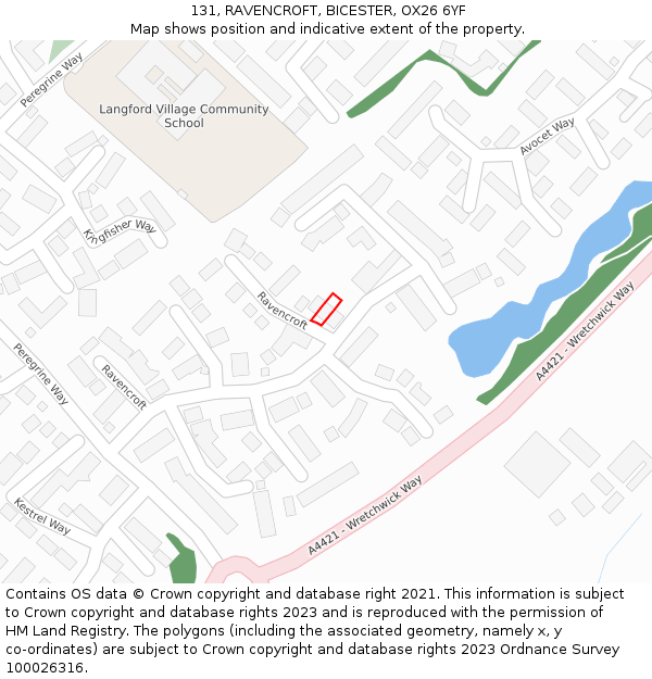 131, RAVENCROFT, BICESTER, OX26 6YF: Location map and indicative extent of plot