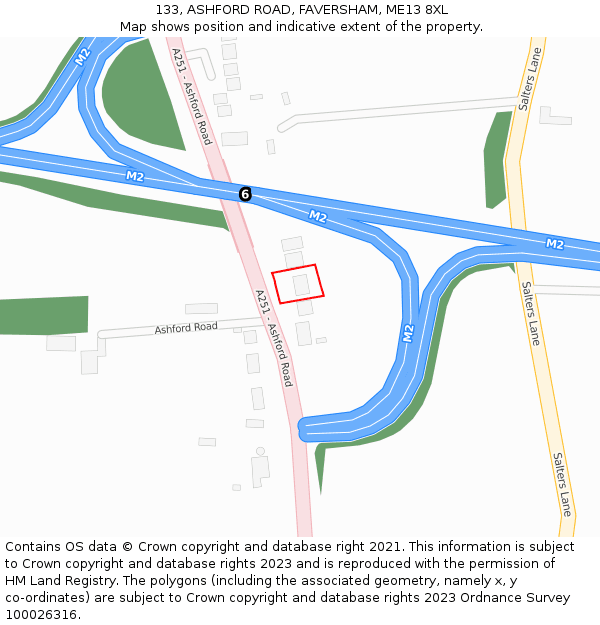 133, ASHFORD ROAD, FAVERSHAM, ME13 8XL: Location map and indicative extent of plot
