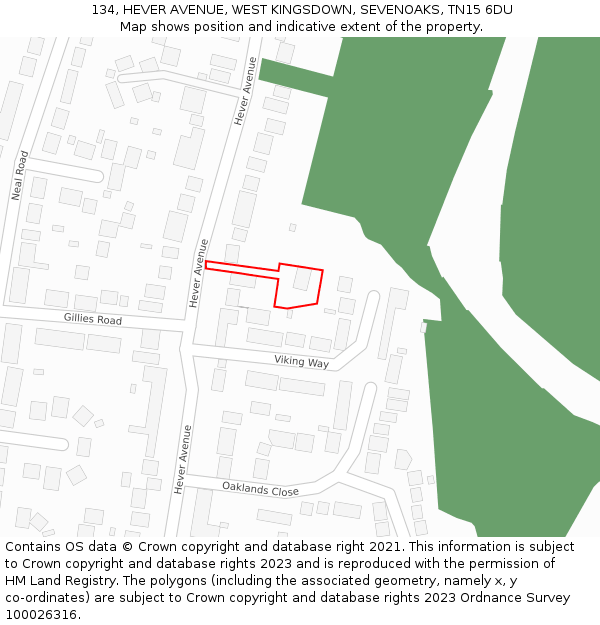 134, HEVER AVENUE, WEST KINGSDOWN, SEVENOAKS, TN15 6DU: Location map and indicative extent of plot