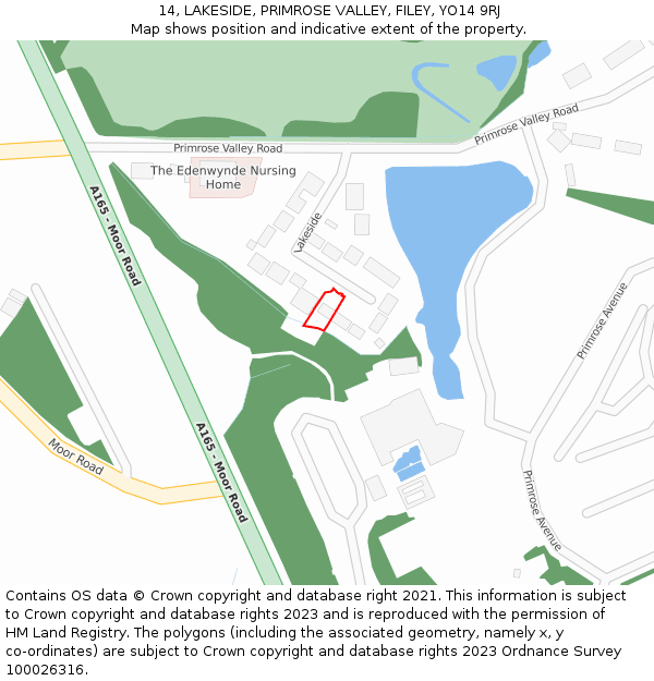 14, LAKESIDE, PRIMROSE VALLEY, FILEY, YO14 9RJ: Location map and indicative extent of plot