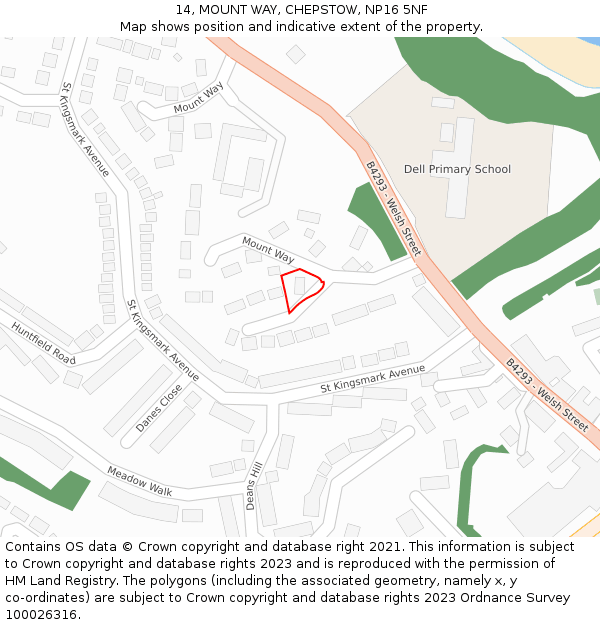 14, MOUNT WAY, CHEPSTOW, NP16 5NF: Location map and indicative extent of plot