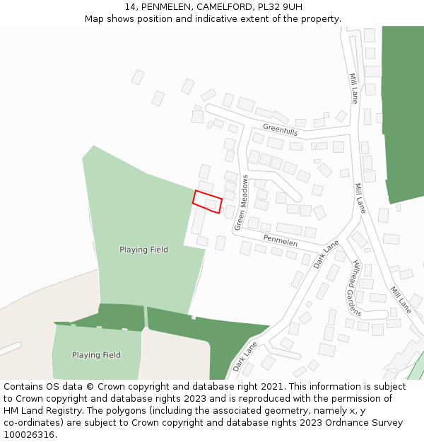 14, PENMELEN, CAMELFORD, PL32 9UH: Location map and indicative extent of plot