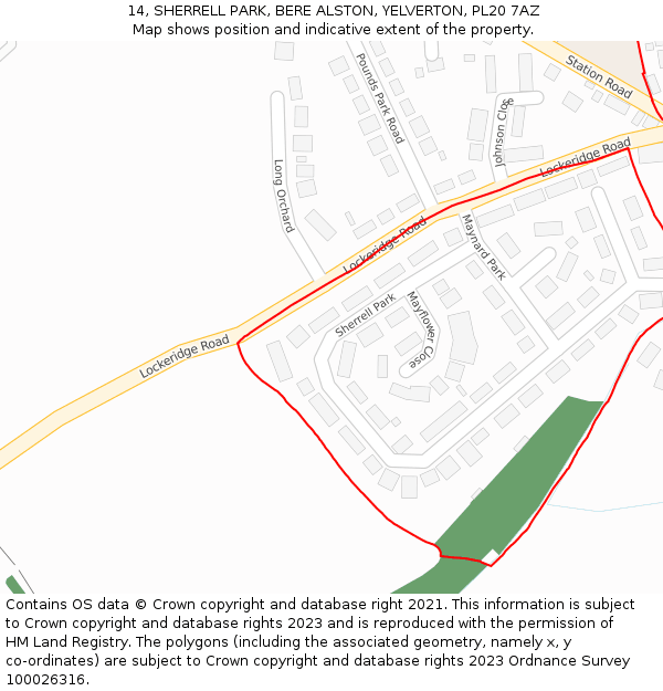 14, SHERRELL PARK, BERE ALSTON, YELVERTON, PL20 7AZ: Location map and indicative extent of plot