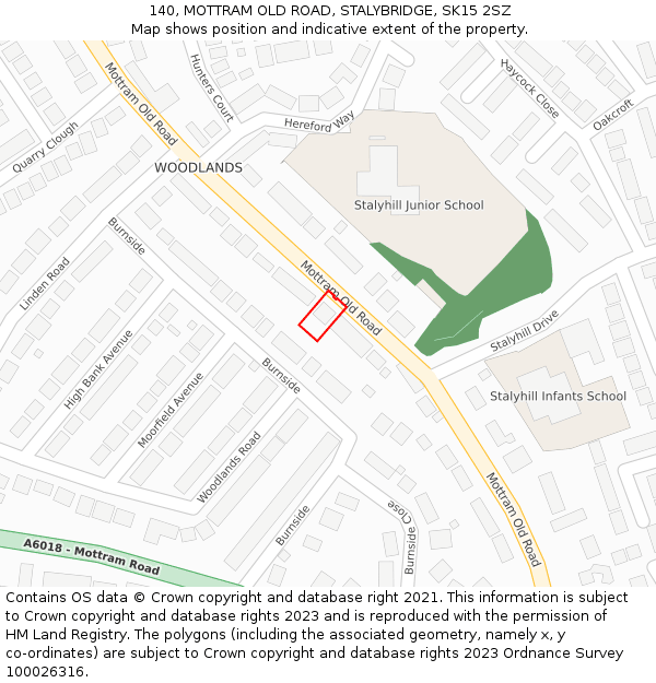 140, MOTTRAM OLD ROAD, STALYBRIDGE, SK15 2SZ: Location map and indicative extent of plot