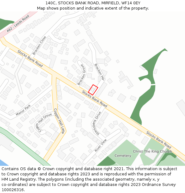 140C, STOCKS BANK ROAD, MIRFIELD, WF14 0EY: Location map and indicative extent of plot