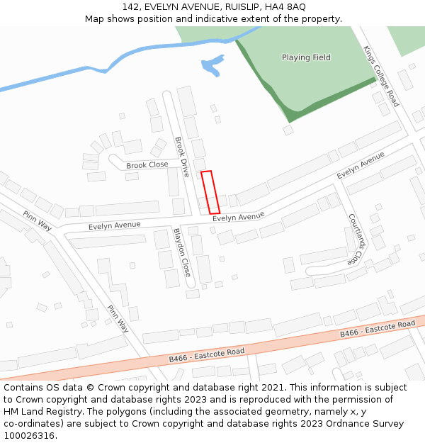 142, EVELYN AVENUE, RUISLIP, HA4 8AQ: Location map and indicative extent of plot