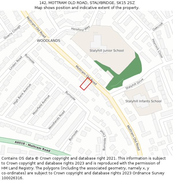 142, MOTTRAM OLD ROAD, STALYBRIDGE, SK15 2SZ: Location map and indicative extent of plot