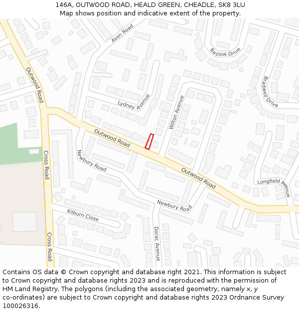 146A, OUTWOOD ROAD, HEALD GREEN, CHEADLE, SK8 3LU: Location map and indicative extent of plot