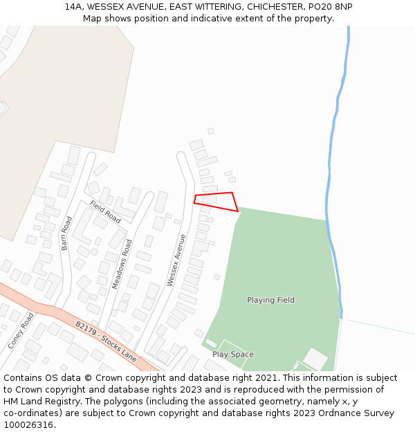 14A, WESSEX AVENUE, EAST WITTERING, CHICHESTER, PO20 8NP: Location map and indicative extent of plot