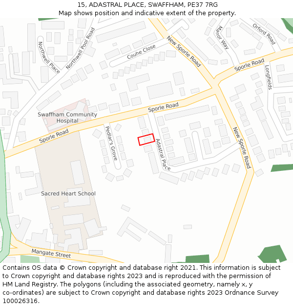 15, ADASTRAL PLACE, SWAFFHAM, PE37 7RG: Location map and indicative extent of plot