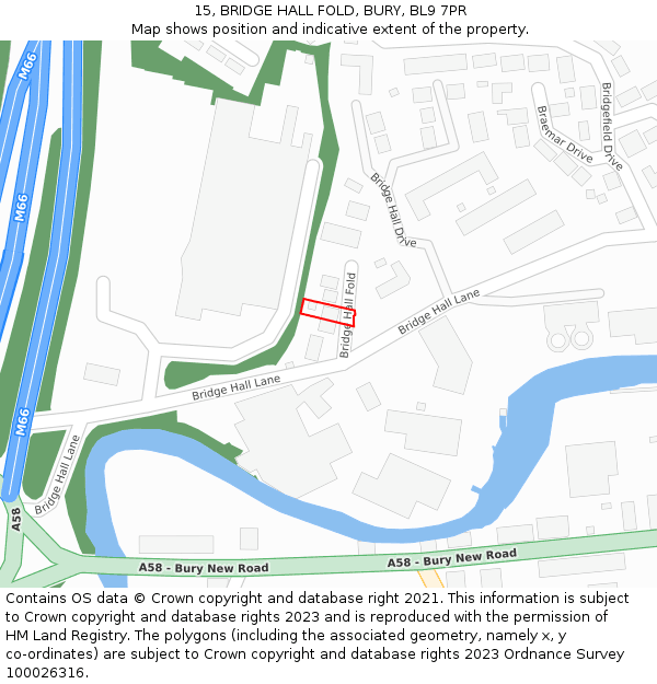 15, BRIDGE HALL FOLD, BURY, BL9 7PR: Location map and indicative extent of plot