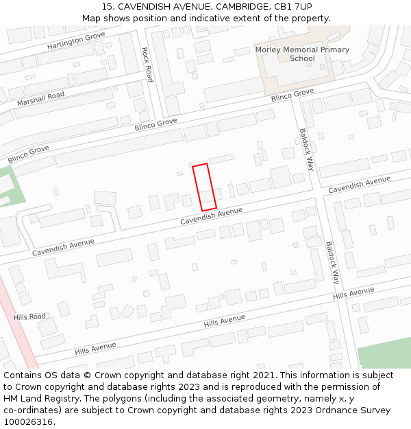 15, CAVENDISH AVENUE, CAMBRIDGE, CB1 7UP: Location map and indicative extent of plot